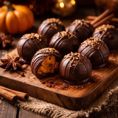 Image of Rich Chocolate Pumpkin Truffles