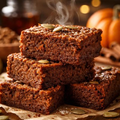 Image of Rich Fudgy Pumpkin Brownies No Chocolate