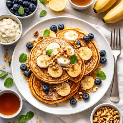 Image of Ricotta and Banana Pancakes