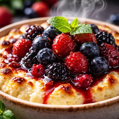 Image of Ricotta Baked with Glazed Berries