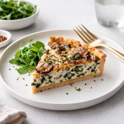 Image of Ricotta Spinach Mushroom Quiche