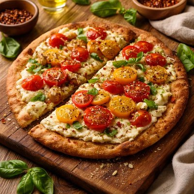 Image of Ricotta Tomato Pita Pizza