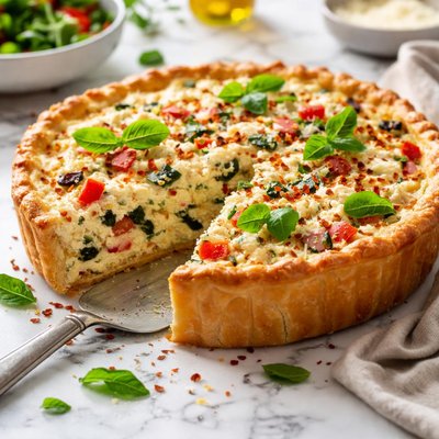 Image of Ricotta Vegetable and Ham Pie