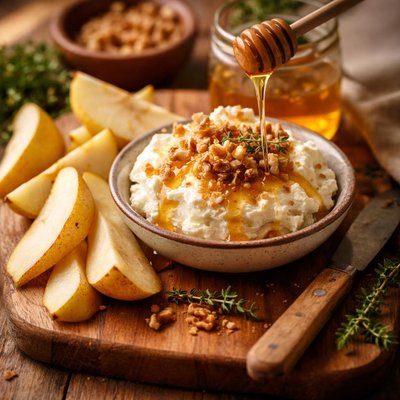 Image of Ricotta with Raw Honey and Pears