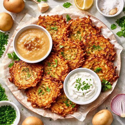 Image of Rievkooche or Reibekuchen Cologne Style Potato Pancakes