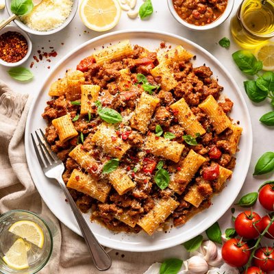 Image of Rigatoni Pasta with Meat Sauce