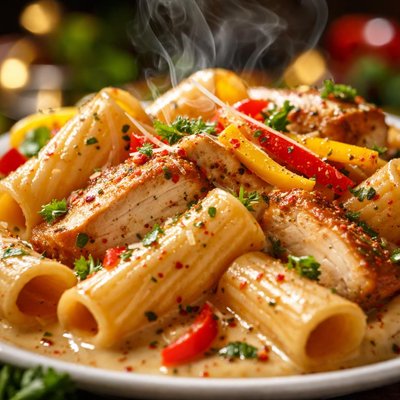 Image of Rigatoni with Chicken and Three Pepper Sauces