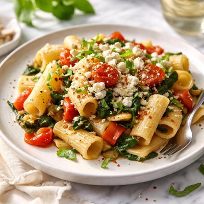 Image of Rigatoni with Vegetables and Two Cheeses
