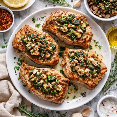 Image of Right Side Up Stuffed Mushroom Chops