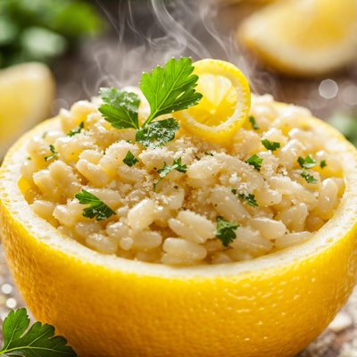 Image of Risotto in a Lemon Cup