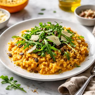 Image of Risotto of Pumpkin with Rocket and Parmesan