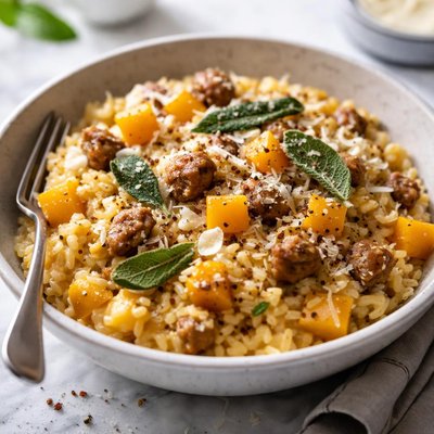 Image of Risotto with Butternut Squash Sausage