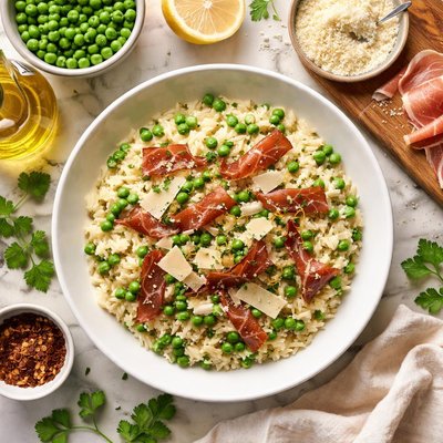 Image of Risotto with Peas and Prosciutto