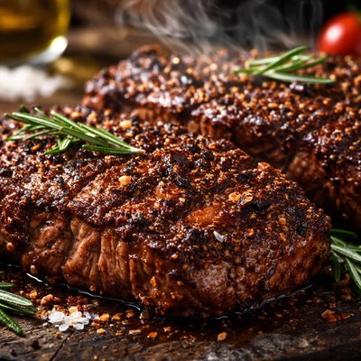 Image of Roadhouse Steaks with Ancho Chile Rub