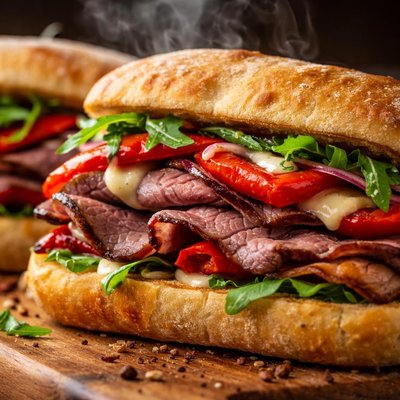 Image of Roast Beef and Red Pepper Sandwiches