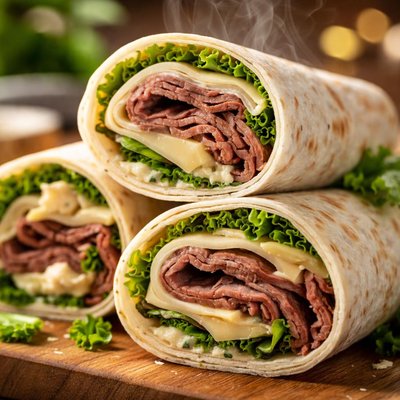 Image of Roast Beef and Swiss Tortilla Roll Ups
