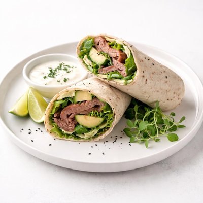 Image of Roast Beef Cucumber and Avocado Wrap