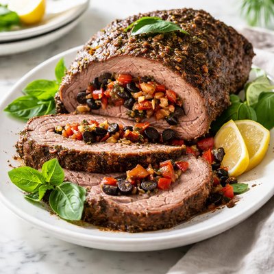 Image of Roast Beef with Tomato Basil and Olive Stuffing