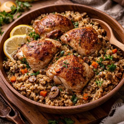 Image of Roast Chicken Barley Pilaf