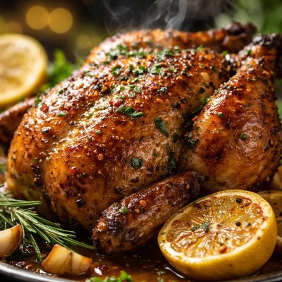 Image of Roast Chicken with a Honey Lemon Baste