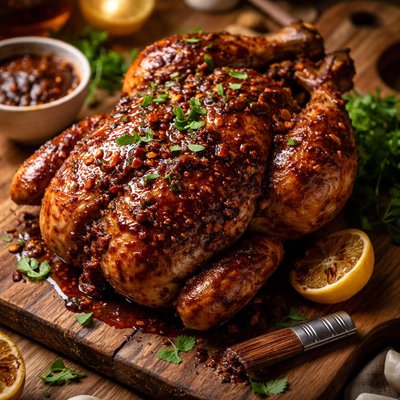 Image of Roast Chicken with Chutney Honey and Soy Glaze