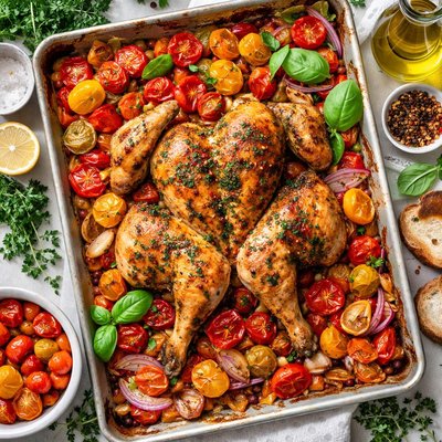 Image of Roast Chicken with Seasoned Tomato