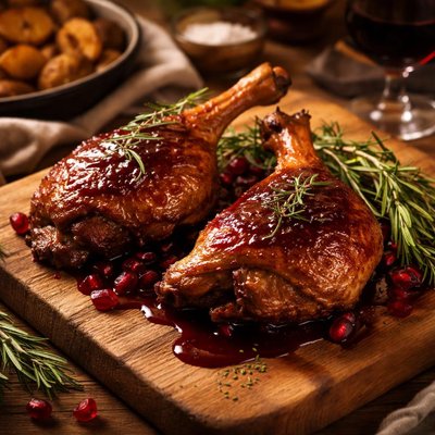 Image of Roast Duck Legs with Red Wine Sauce