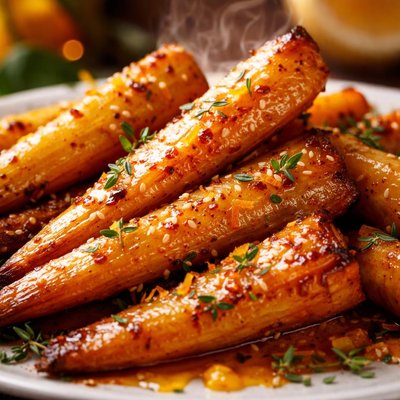 Image of Roast Parsnips with Soy Honey and Orange