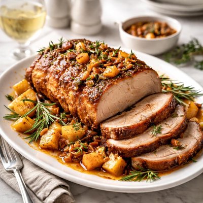 Image of Roast Pork Loin with Apple Rosemary Glaze Olive Garden