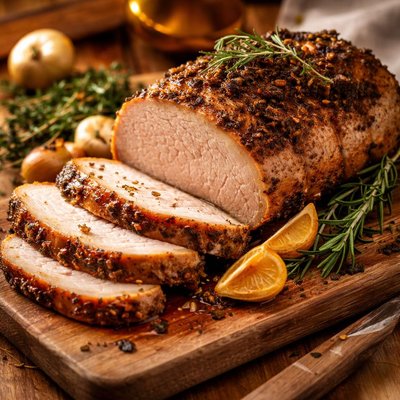 Image of Roast Pork Loin with Garlic Rosemary Thyme
