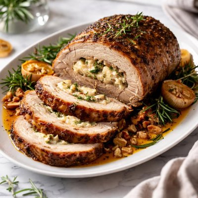 Image of Roast Pork Stuffed with Stilton
