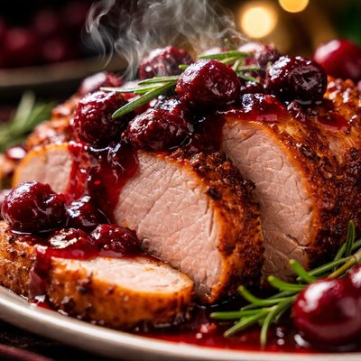 Image of Roast Pork with Cherry Sauce