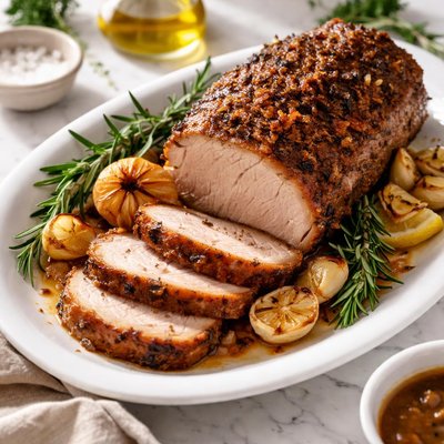 Image of Roast Pork with Garlic and Rosemary