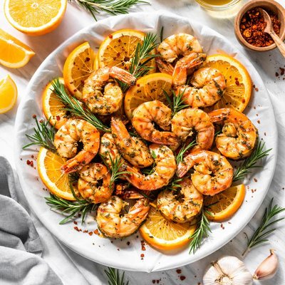 Image of Roast Shrimp with Orange and Rosemary
