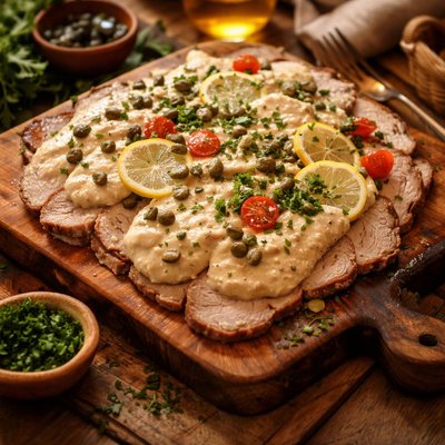 Image of Roast Veal in Tuna Sauce from the Madeira Islands Portugal