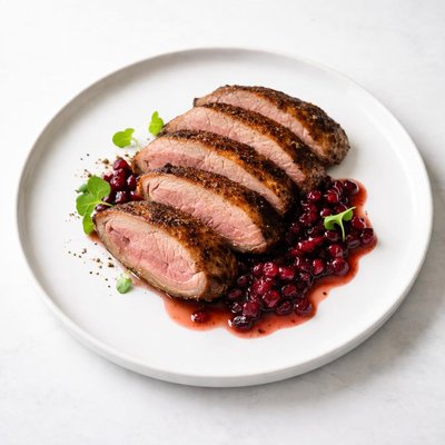 Image of Roast Wild Duck with Cranberry Sauce