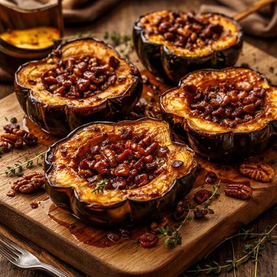 Image of Roasted Acorn Squash with Bourbon