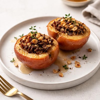Image of Roasted Apples with Fig Hazelnut Stuffing