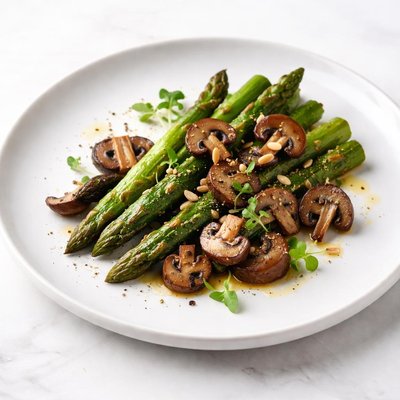 Image of Roasted Asparagus Mushrooms