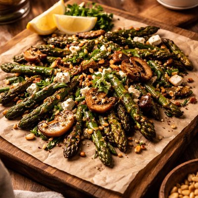 Image of Roasted Asparagus Shiitake Salad