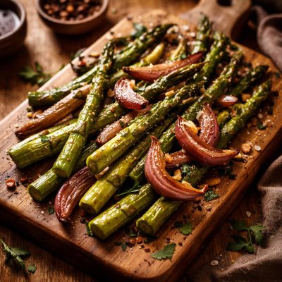 Image of Roasted Asparagus with Onions