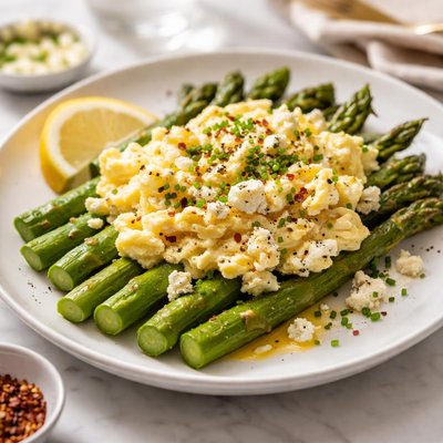 Image of Roasted Asparagus with Scrambled Eggs