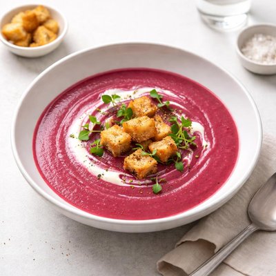 Image of Roasted Beet and Potato Soup