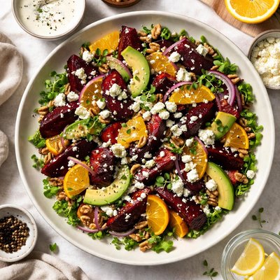 Image of Roasted Beet Salad with Feta Dressing