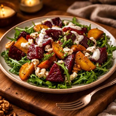 Image of Roasted Beet Salad with Horseradish Cream Dressing