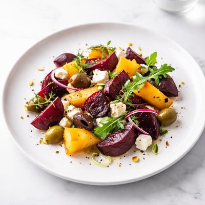 Image of Roasted Beet Salad with Olives and Feta