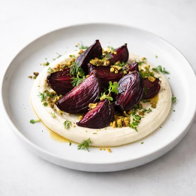 Image of Roasted Beets with Potato Garlic Sauce Patzaria