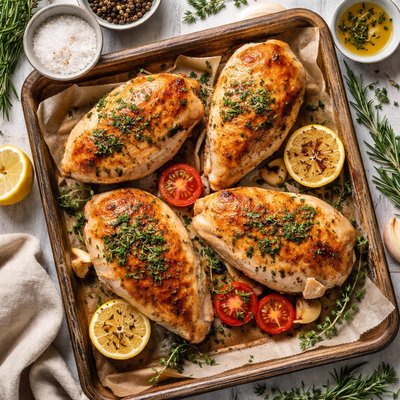 Image of Roasted Bone in Chicken Breasts with Herbs