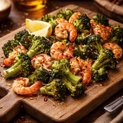 Image of Roasted Broccoli with Shrimp