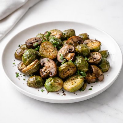 Image of Roasted Brussels Sprouts with Mushrooms